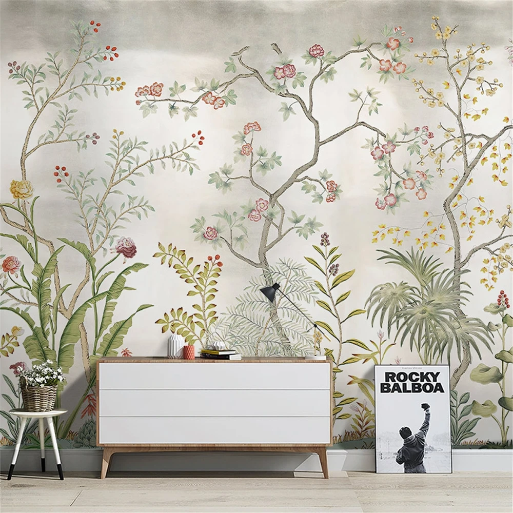 custom papel de parede 3d American pastoral flower wallpapers for living room bedroom TV background 3D mural wall stickers decor