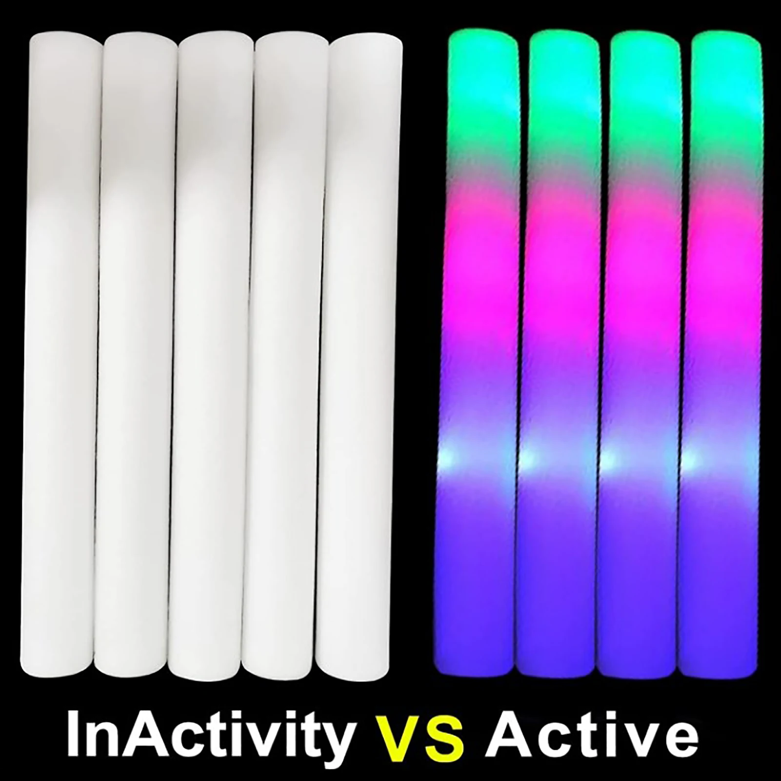 10pcs/15pcs Foam Glow Sticks LED Foam Sticks For Wedding Carnival Concert Party Camp Wedding Glow Stick