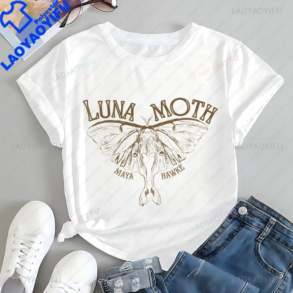 LUNA MOTH - Maya Hawke SONG ART Printed T-shirt Top Maya Hawke Trend Short Sleeve Unisex Shirt Graphic Oversized T-shirt