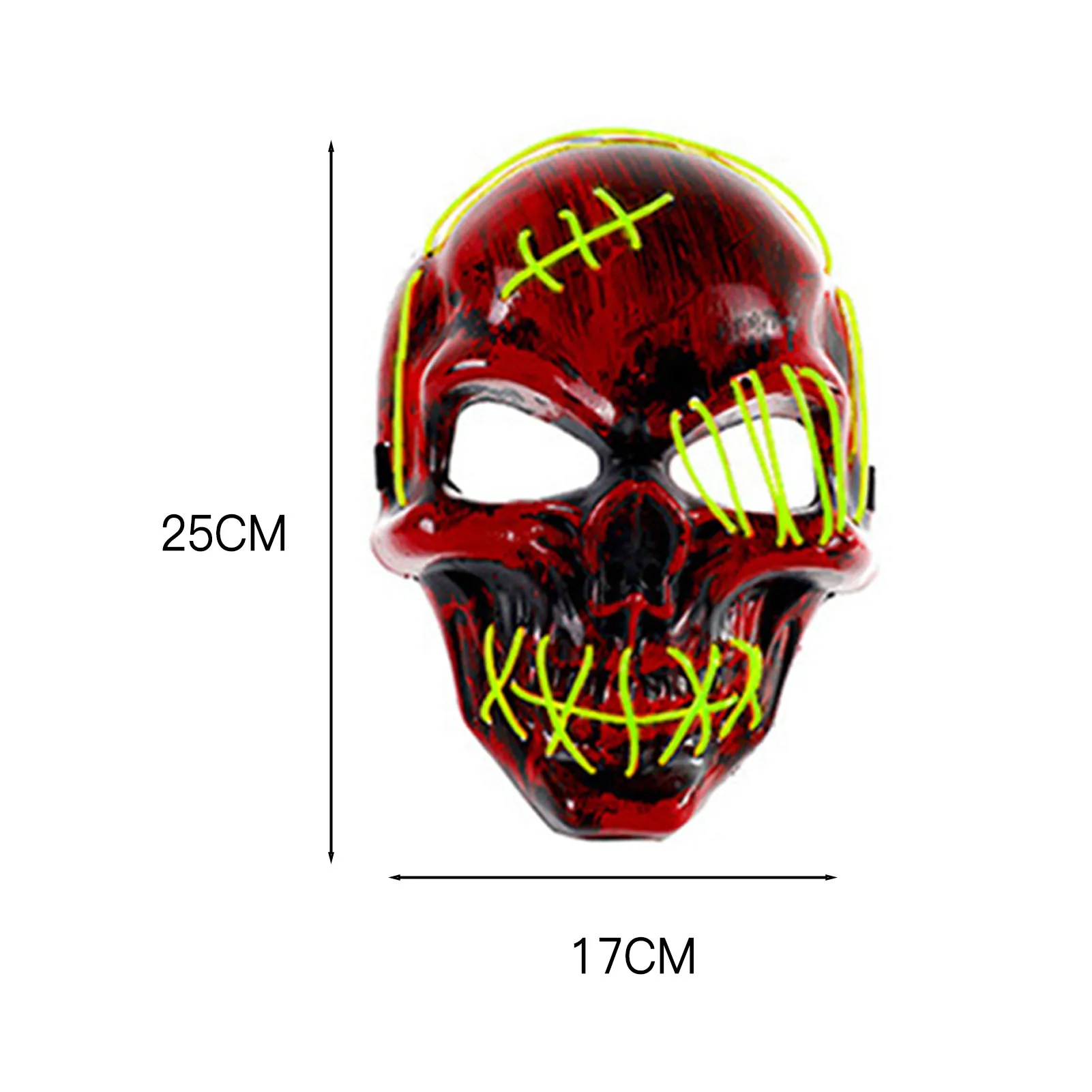 LED Light Up Halloween Mask Scar One Eyed Pirate Mask with Blood Terror Cold Light for Festival Cosplay Halloween Costume