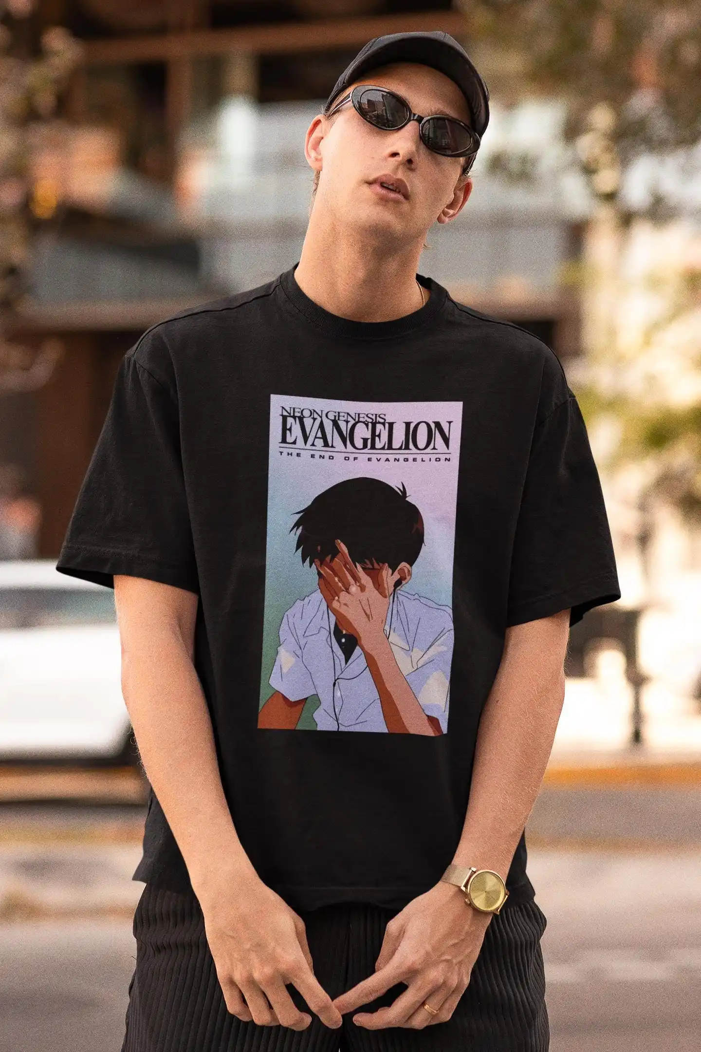Neon Genesis Evangelion Anime End of Eva Printed T-shirt Men's and Women's T-shirt Men's Top Sports T-shirt 2026 Summer New Tee