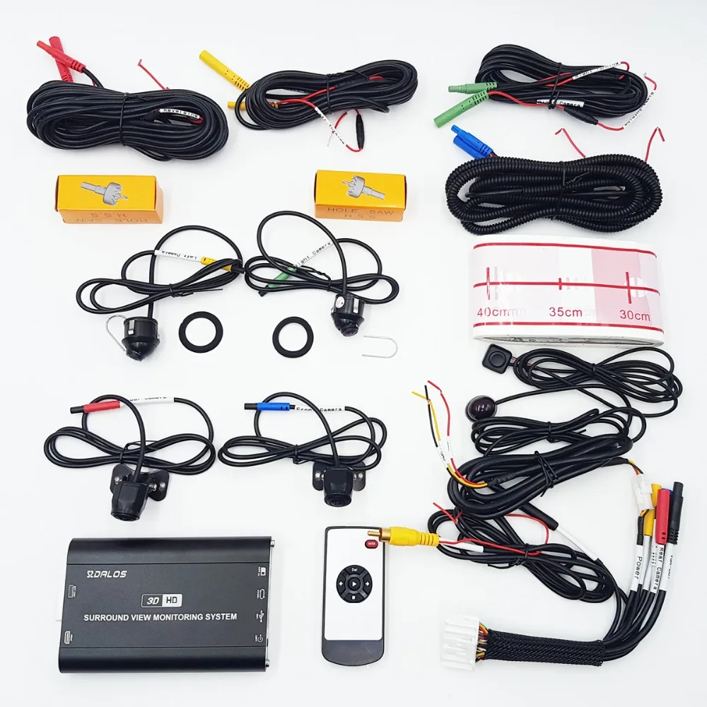 Dalos Original Newest HD 3D 360 Surround View System Driving Support Bird View Panorama System 4 Car Camera 1080P DVR G-Sensor