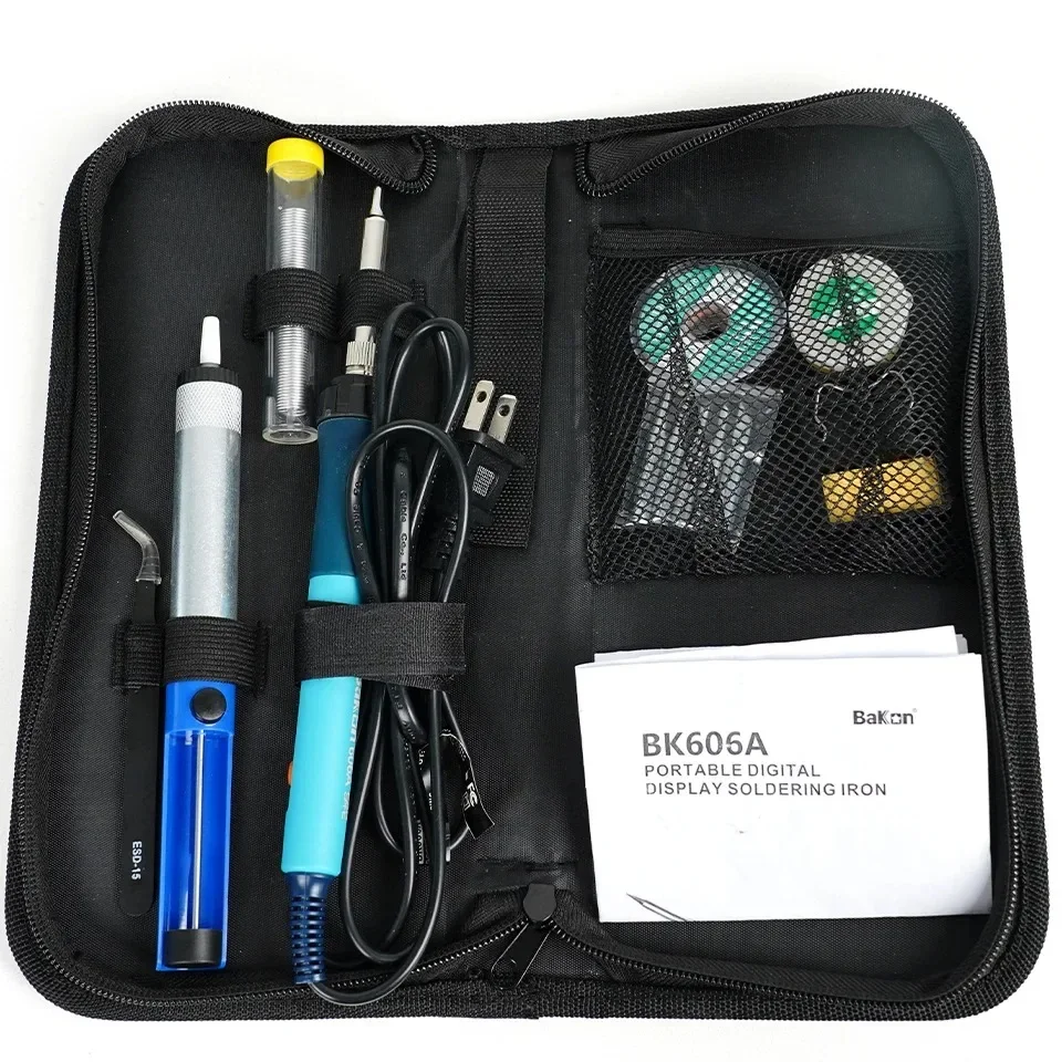 

Bakon BK606A 90W Digital Electric Soldering Iron Kit US 110V Temperature Adjustable 180~480℃ Welding Tool for Repair Beginners