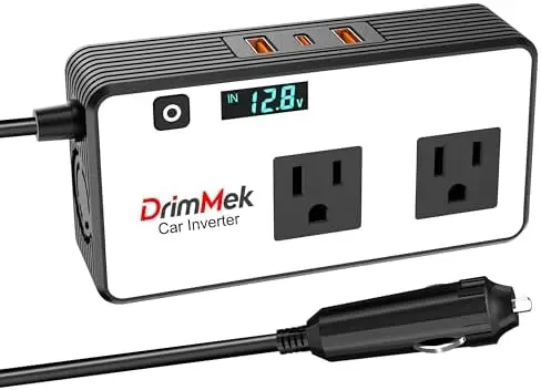 

Автомобильный инвертор мощностью 200 Вт, 12 В на 110 В, с двойным выходом переменного тока и быстрой зарядкой через USB для ноутбуков, кемпинга – светодиодный дисплей