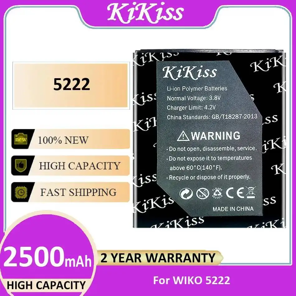 

Аккумулятор для мобильного телефона Wiko 5222, 2500 мАч, высокая производительность, долговечный