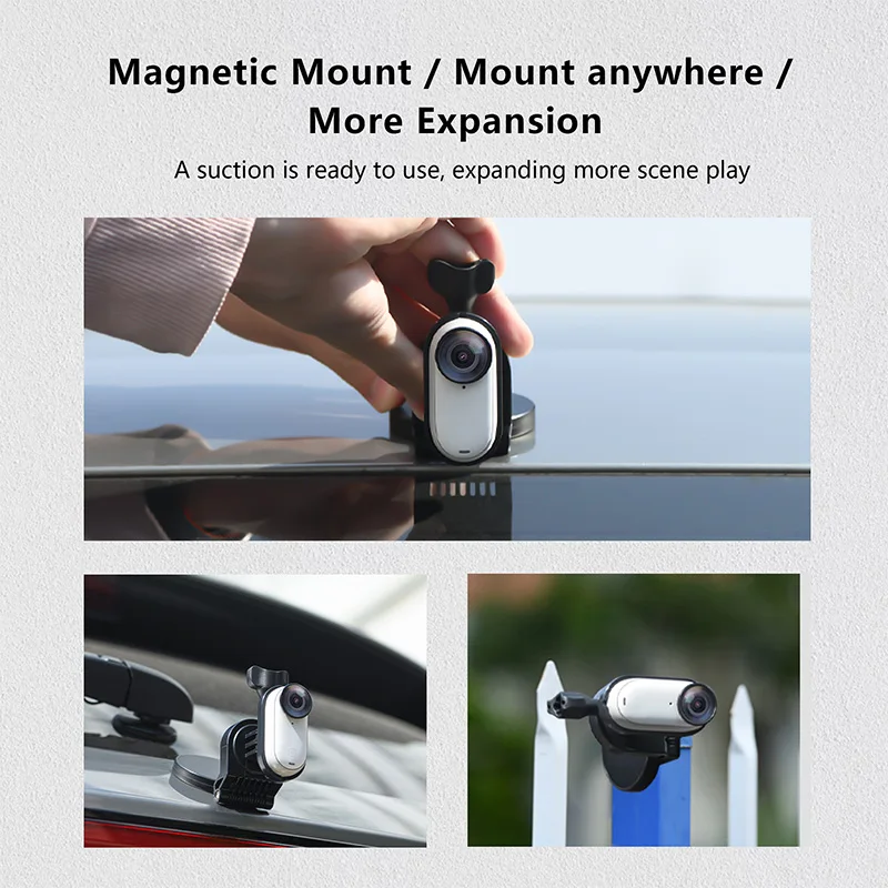 For Insta360 Go3/Go 3S Camera Car Bracket Powerful Magnetic Expansion Mount Holder Quick Installation Desktop Stand Accessories