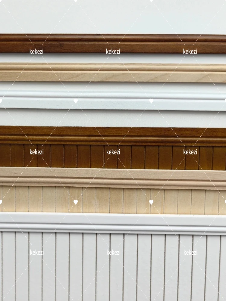 Casa de bonecas saia de parede de madeira wainscoting rodapé linha de cintura decorativa casa de boneca acessórios de móveis decoração