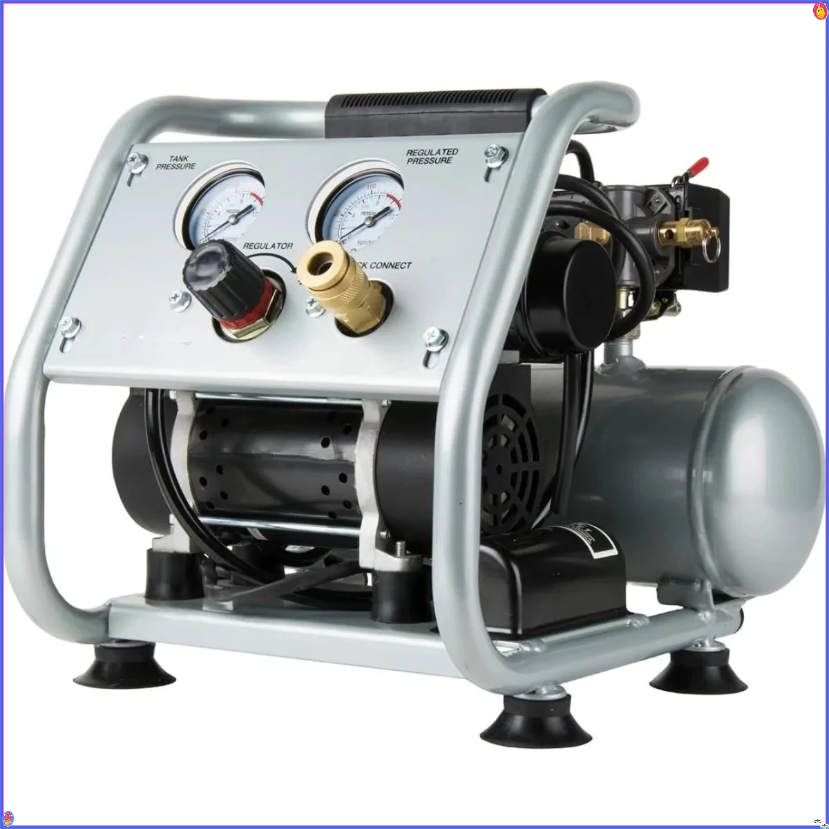 

Compact & Lightweight Quiet Air Compressor,1 Gallon Oil-Free Portable for DIY, Workshop, Home Use, 59 dB Operation with Coupler