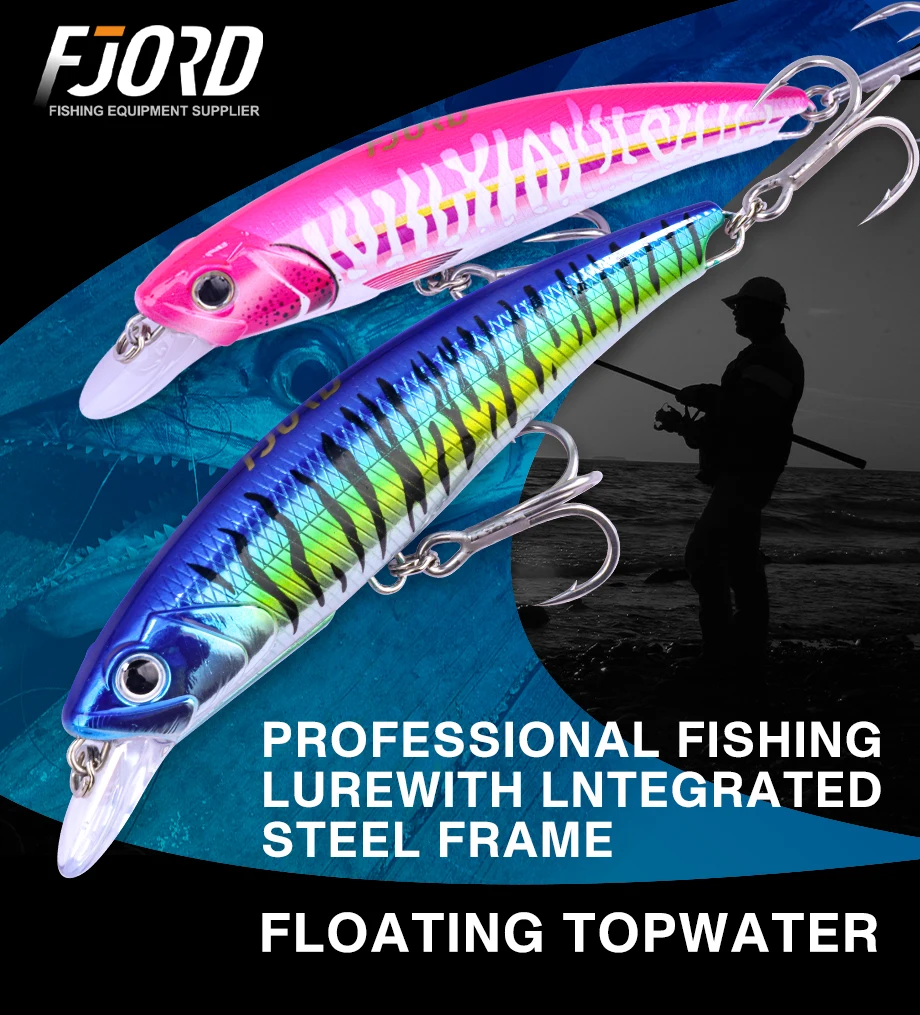 FJORD 120mm 36g 140mm 37g Topwater-Angelköder Schwimmend UV-Effekt Integrierter Stahlrahmen Künstliche Köder Angelzubehör – Detail 1