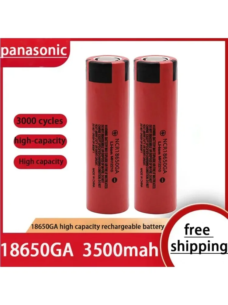 Panasonic NCR 18650GA 30A de batterie au lithium rechargeable à dessus plat 3,7 V 3500 mAh 18650
