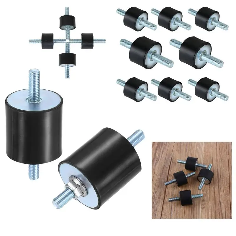 8/4 pièces Double filetage mâle M3 M4 M5 M6 M8 M10 support en caoutchouc Anti Vibration mâle-mâle amortisseurs Dia 8-40mm
