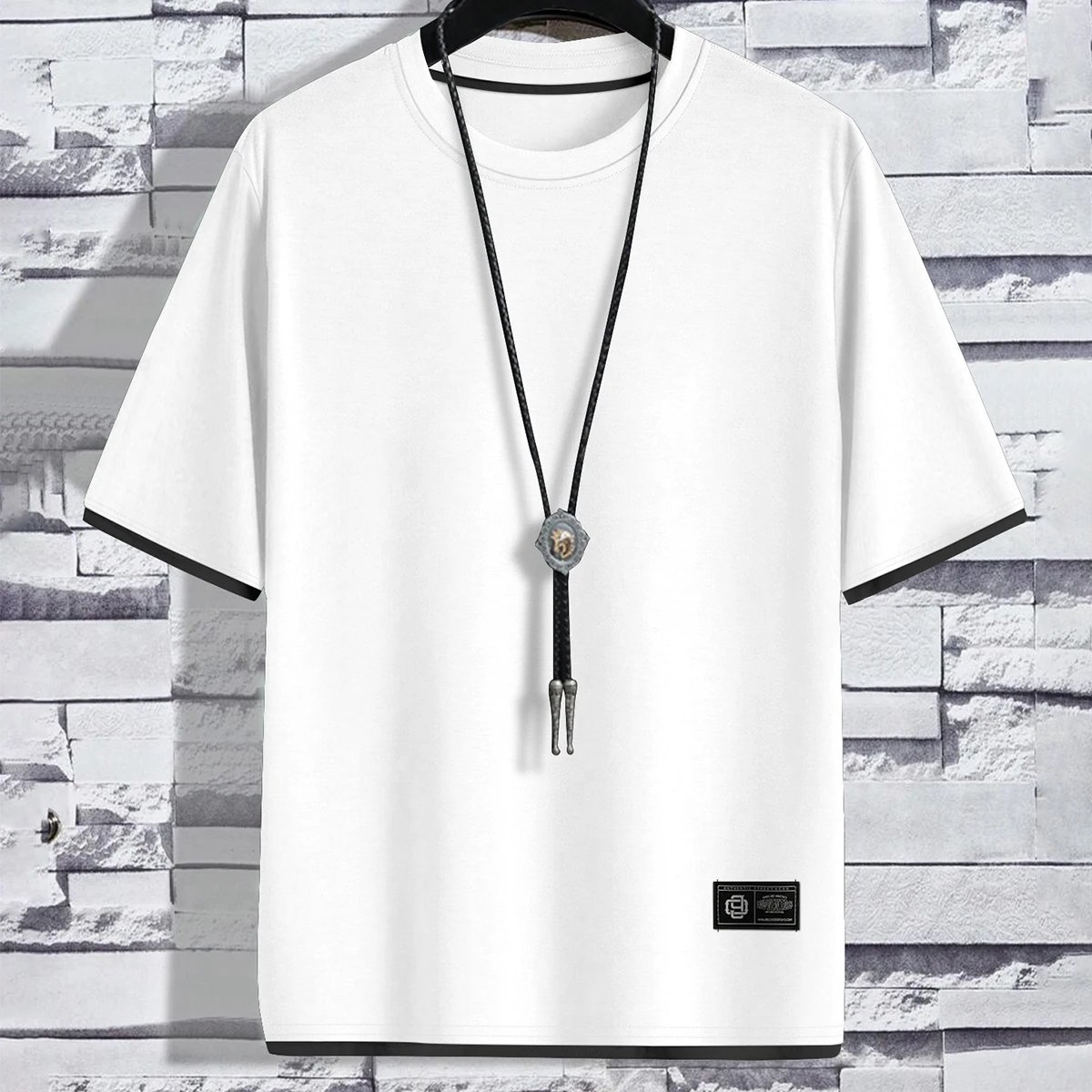 2026 Men's Short Sleeve T-Shirt Set Fashionable Trendy Black New Arrival Topwear for Males Premium Quality Upperwear
