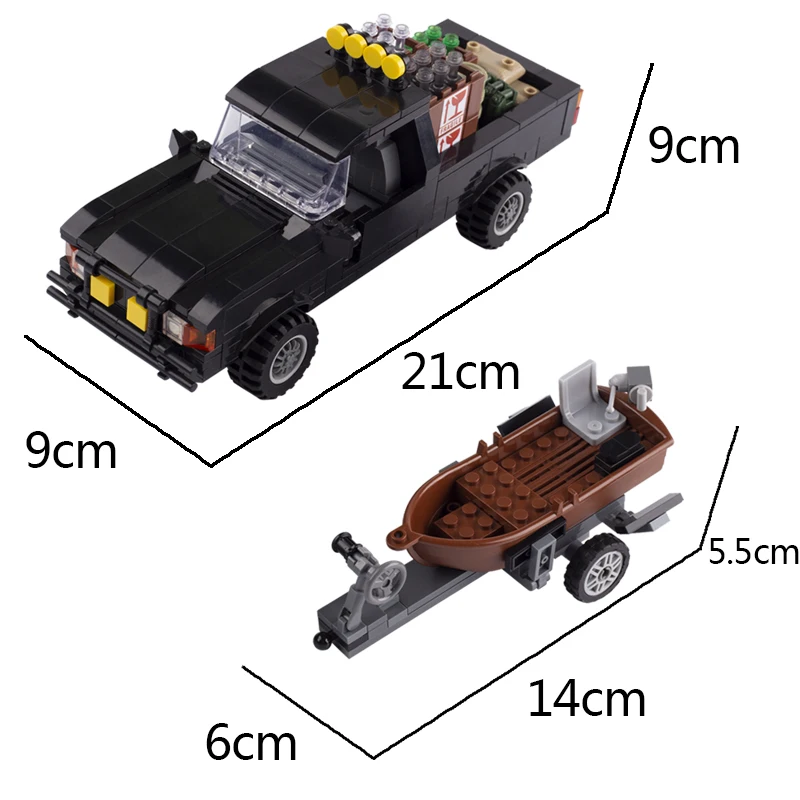 MOC Car Model Pickup Truck Building Blocks City Police Station Engineering Transport Vehicle Bricks DIY Education Toys Boy Gift