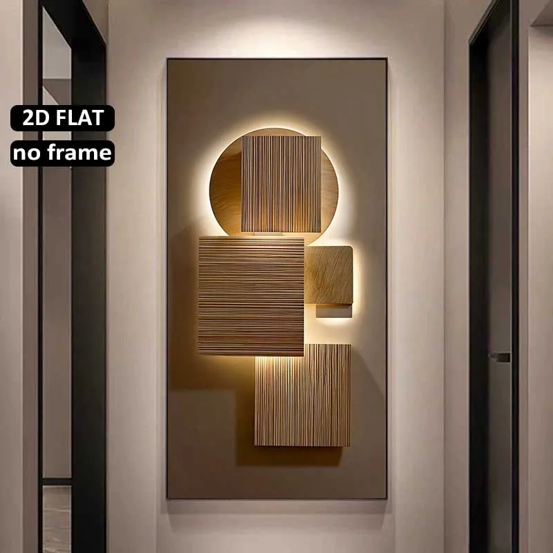 2D Flat, Large Frameless Modern Wooden Wall Art Sculpture Prints, Abstract Decor for Enhancing The Decor of Homes or Offices