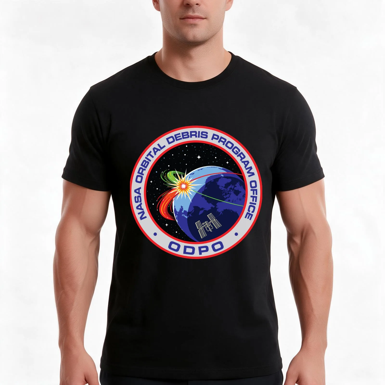 Orbital Debris Program Office Logo T-Shirt, Summer Casual Cotton Tee, Oversized Streetwear Tops, Vintage Graphic Print