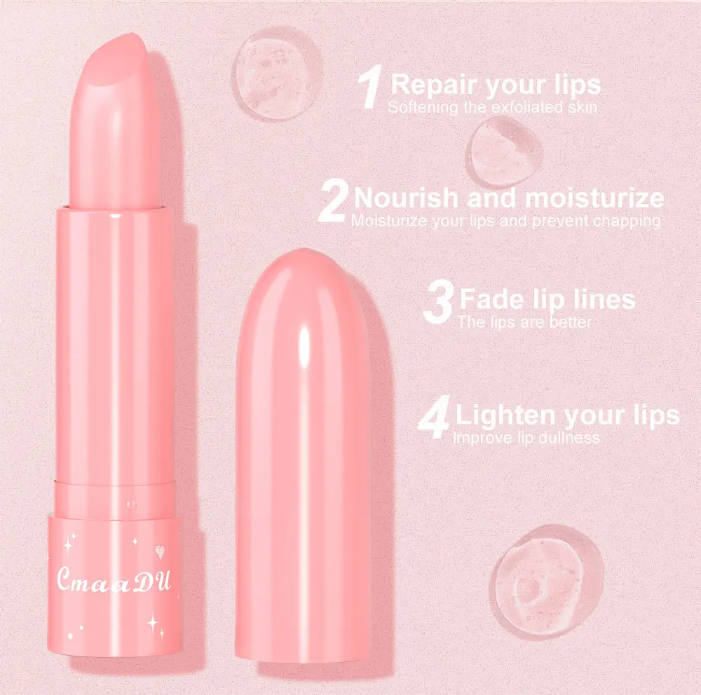 CmaaDu High Quality Jelly Lipstick Temperature Change Moisturizer Flower Lipglaze Lasting Lip Balm Magic Color Change Lips Gloss