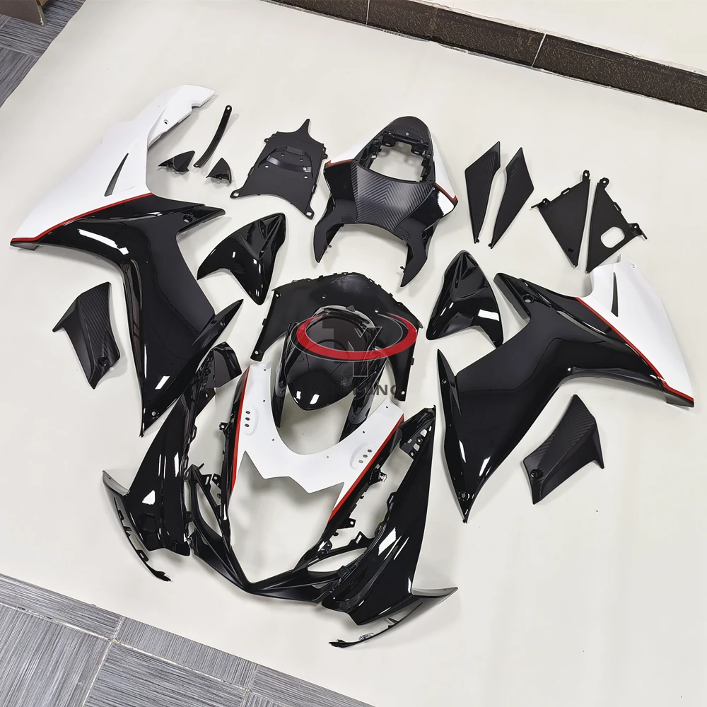 Motorcycle Full Fairing Kit For GSXR600 GSXR750 K11 2016 2011-2023 Injection Black white red lines garland Bodywork Cowling