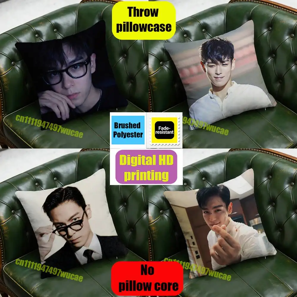 For 35x35cm Home Custom Square Pillowcase Cushion Cover T.O.P Choi Seung Hyun TOP Throw Pillow Case
