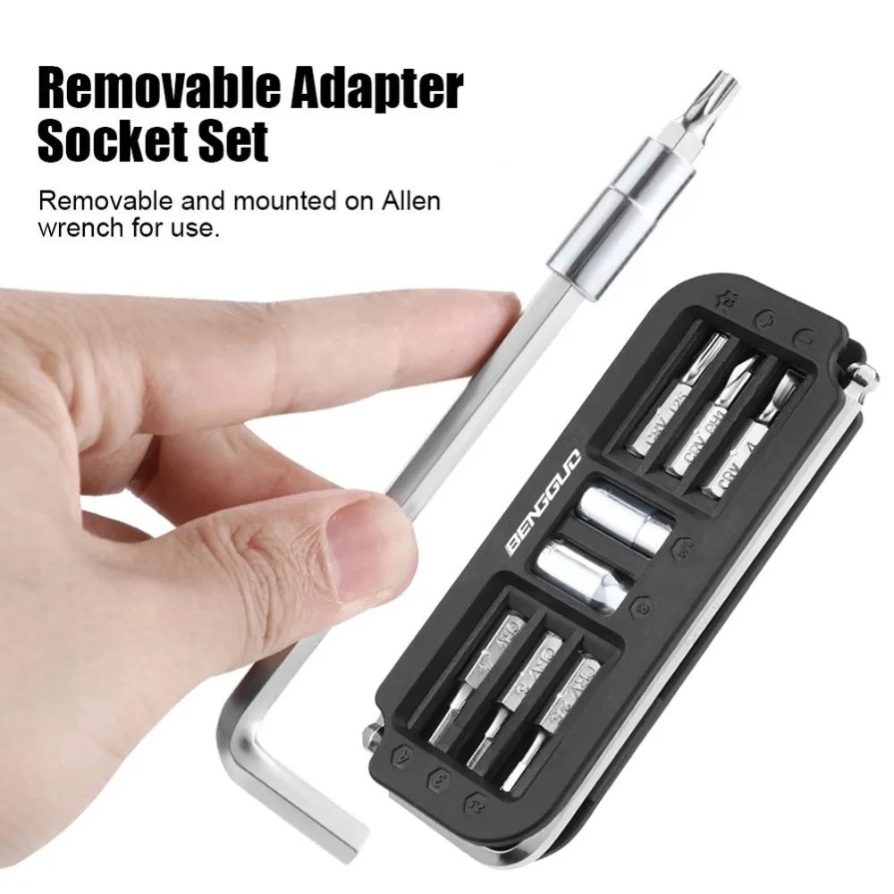 

10 in 1 Mountain Bike Hexagon Wrench Bit Socket Set Multipurpose Bicycle Multi Tool Cycling Combination Maintenance Repair Tools