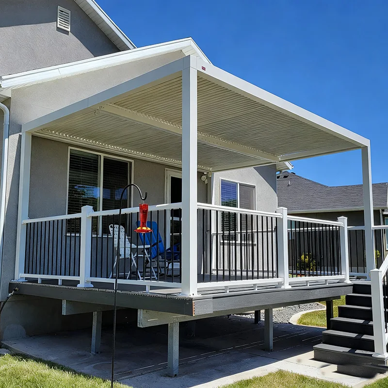 2025 OEM Factory Bioclimatic Aluminum Louvered Pergola-Motorized Balcony Garden Buildings Outdoor Structure Side Sun Screen