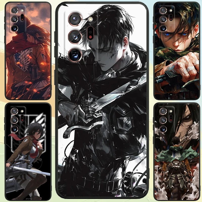 Anime Attacks On T-Titan For Samsung A53 A52 A33 A32 A51 A71 A21S A13 A73 A55 A22 A23 A35 A72 A54 A12 5G Black Funda Phone Case