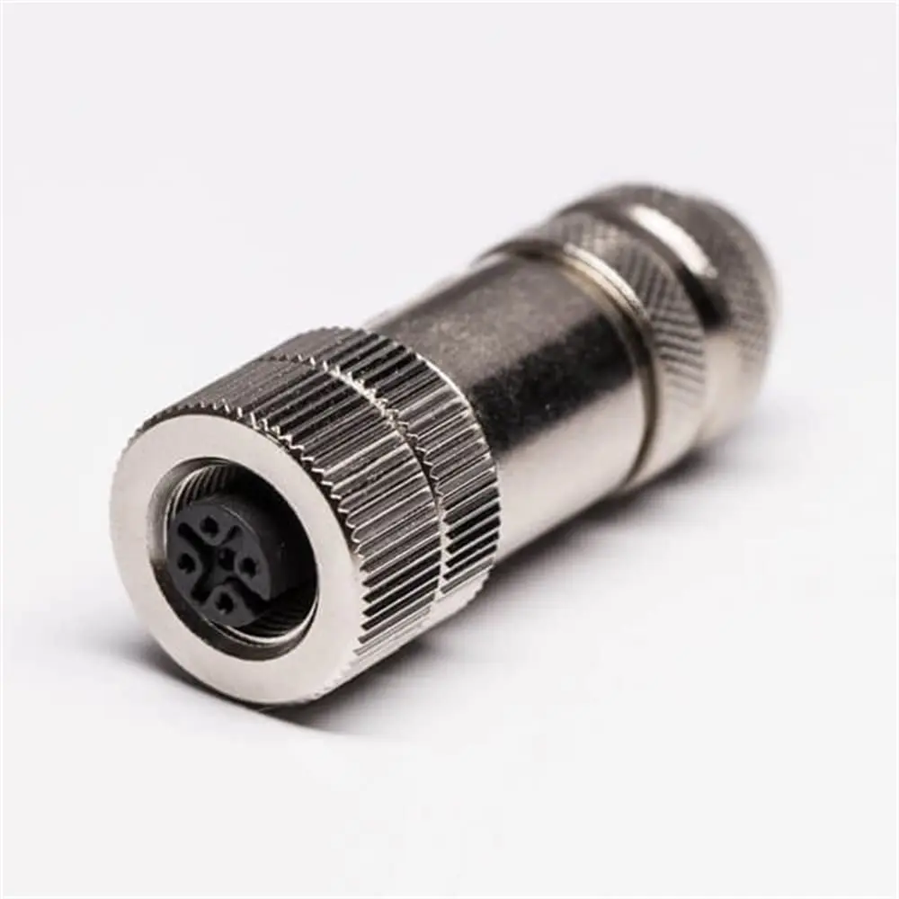 Profibus M12 Field Wireable Connector Straight Assembly Metal Cable Plug with Shiled
