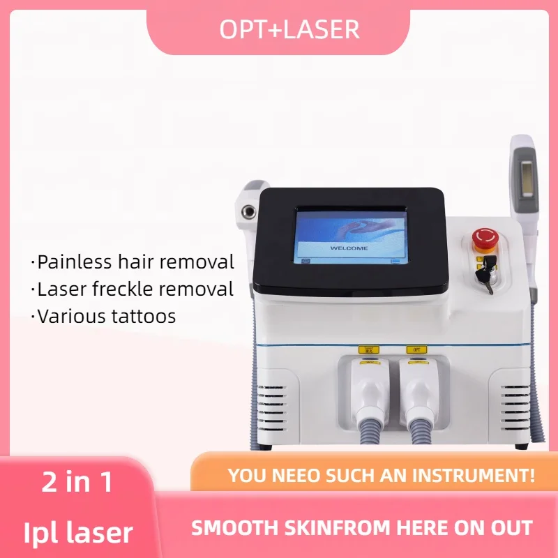 

Portable OPT IPL 2 In1 3 Wavelength 808nm Diode L-aser Hair Removal Machine ND YAG Tattoo Removal Permanent Painless Depilator