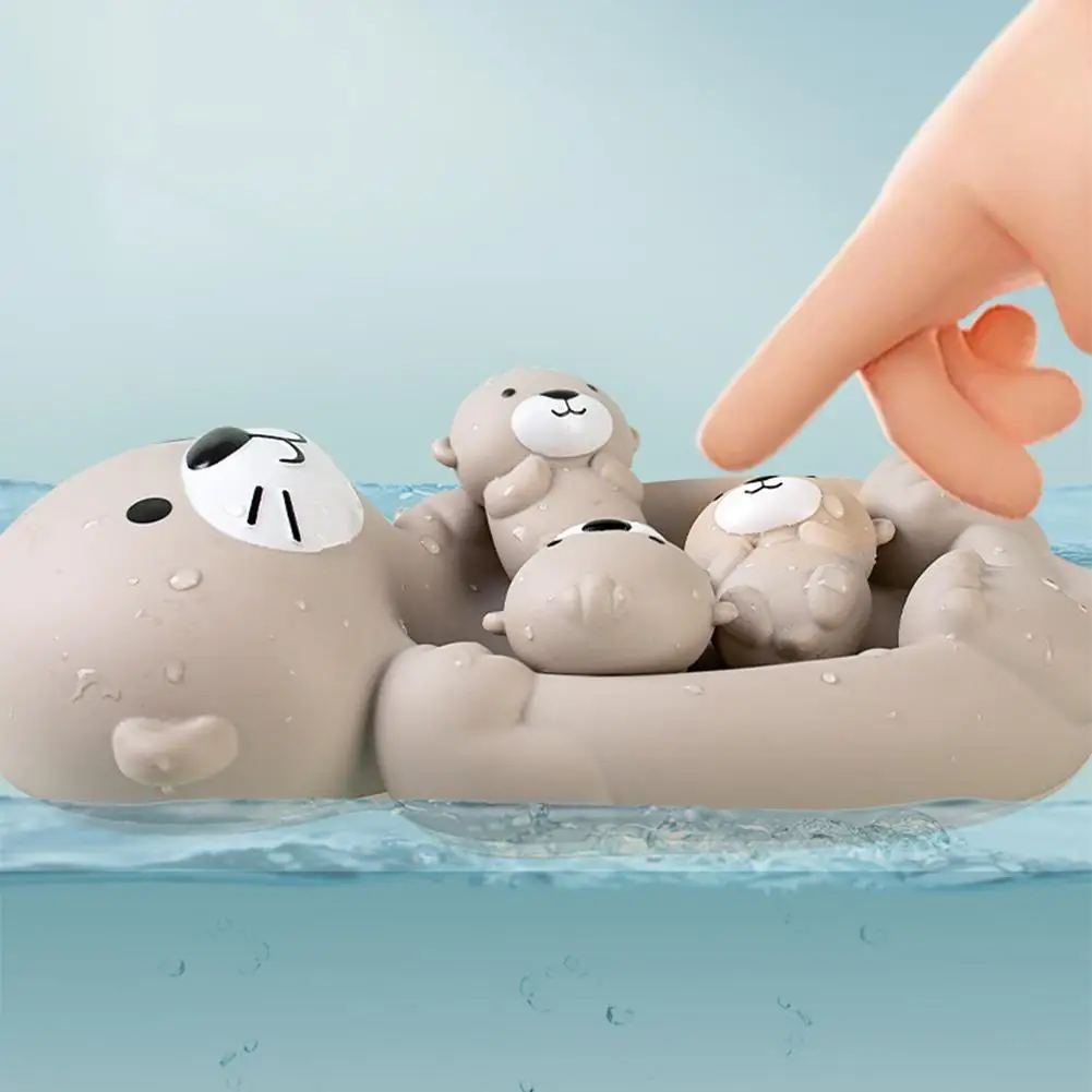 Drijvende Otter-badspeelgoedset voor baby's, waterdicht ontwerp stimuleert de hand-oogcoördinatie, leuke badtijdgenoot