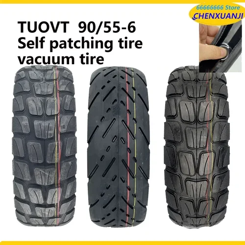 Imagen 2 del producto Nuevos modelos 90/55-6 neumáticos autoadhesivos sin cámara neumáticos de vacío todoterreno engrosados para accesorios de patinete eléctrico
