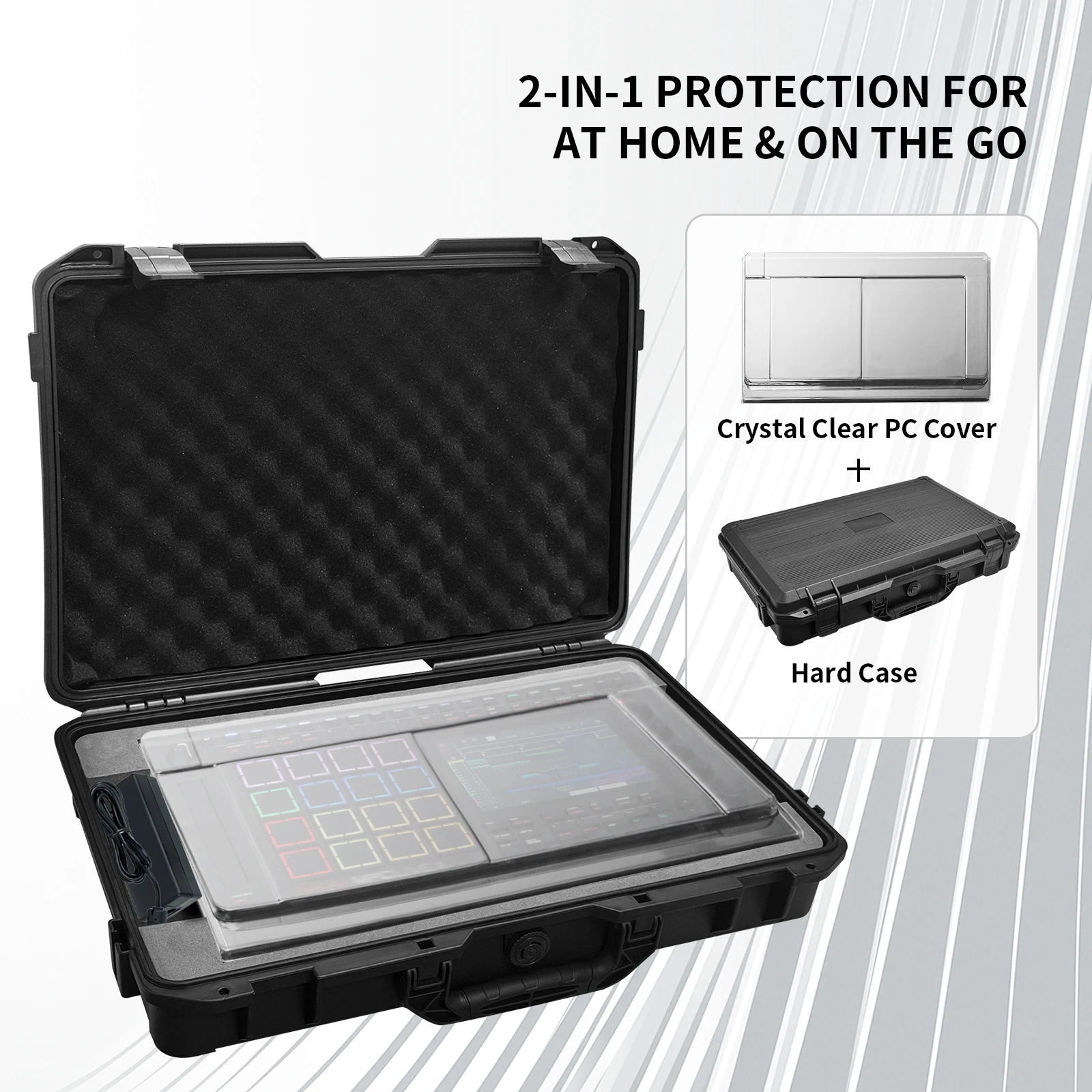 2-in-1 Value Bundle for Akai Professional MPC Live 3 / MPC Live III, Plastic Hard Shell Case + Clear Polycarbonate PC Dust Cover