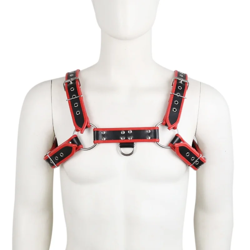 Lingerie pria Fetish Harness pakaian Pria Tank Top seksual tubuh kulit sabuk Harness tali Punk Rave kostum untuk seks dewasa