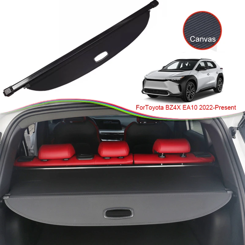 

For Toyota BZ4X EA10 2022-2025 Car Rear Trunk Curtain Cover Canvas Rear Rack Partition Shelter Storage Internal Accessories