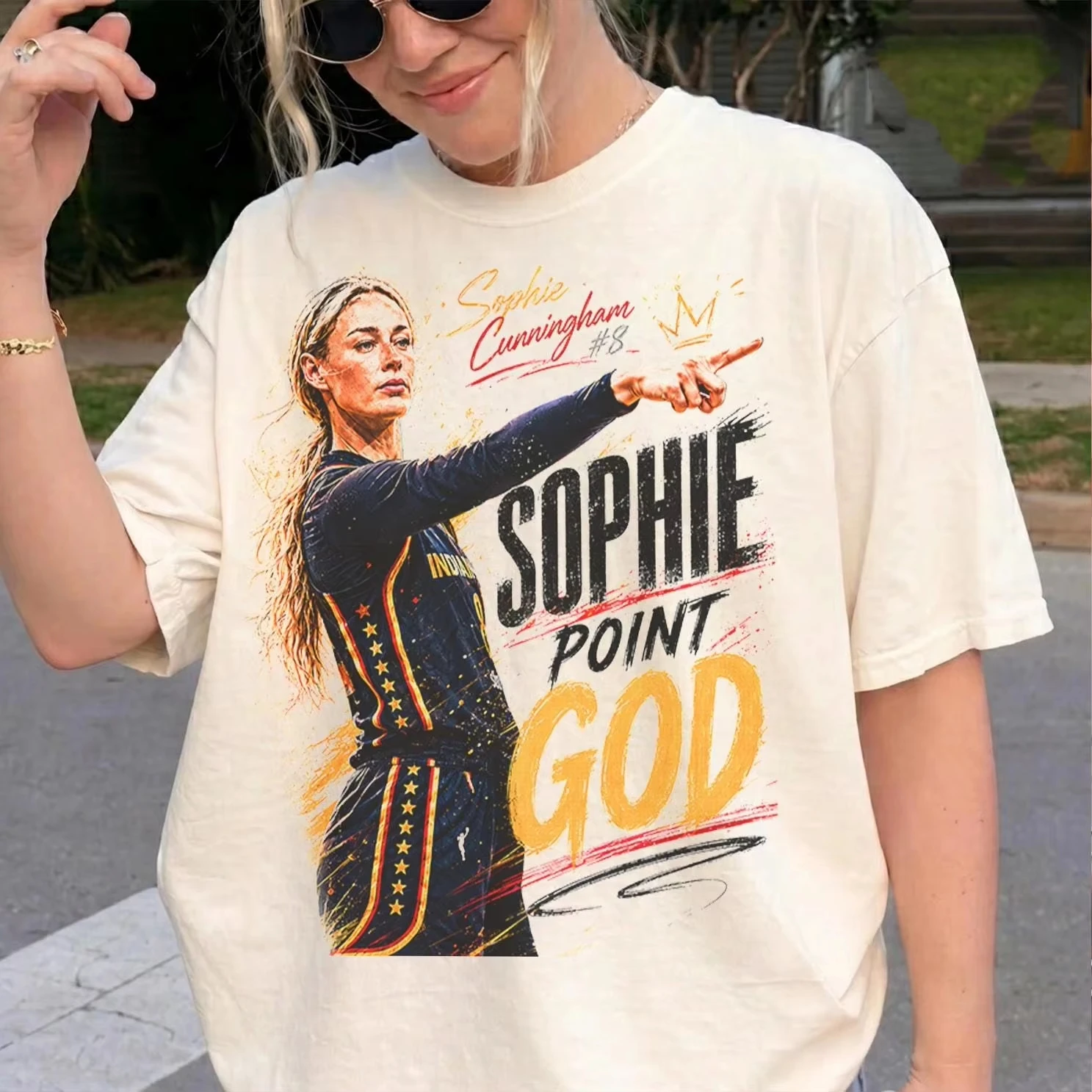 2026 Sophie Cunningham Point Good Meme Printed Unisex Shirt 100%Cotton Men's Women's Popular Fashion Tshirt Streetwear Fan Gift