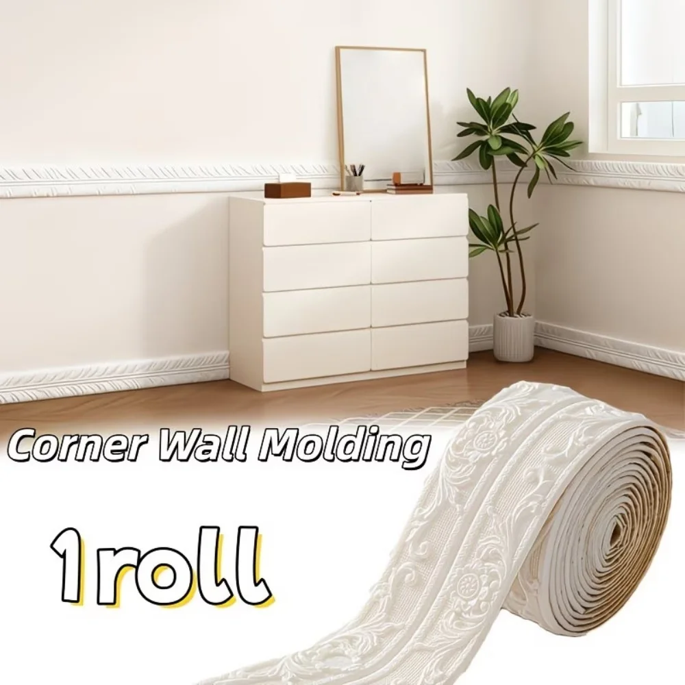 1Roll Foam Skirting Line Self-adhesive Internal External Corner Molding Trim Door Frame Window Sill Ceramic Tile Decoration