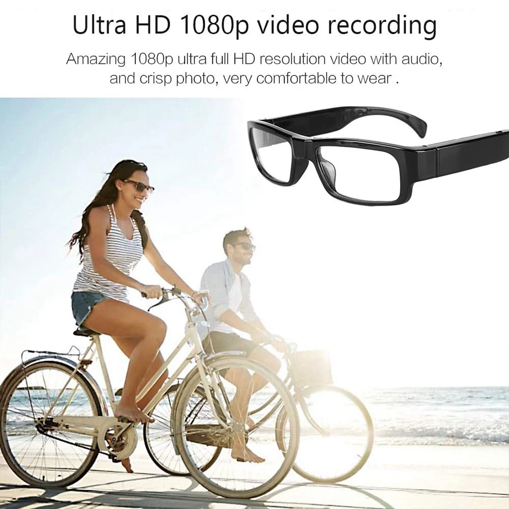 KEBIDUMEI 1080P HD Video Recording Glasses Wearable Sports Eyeglass Camera Support TF Card for Cycling Driving Outdoor Activity