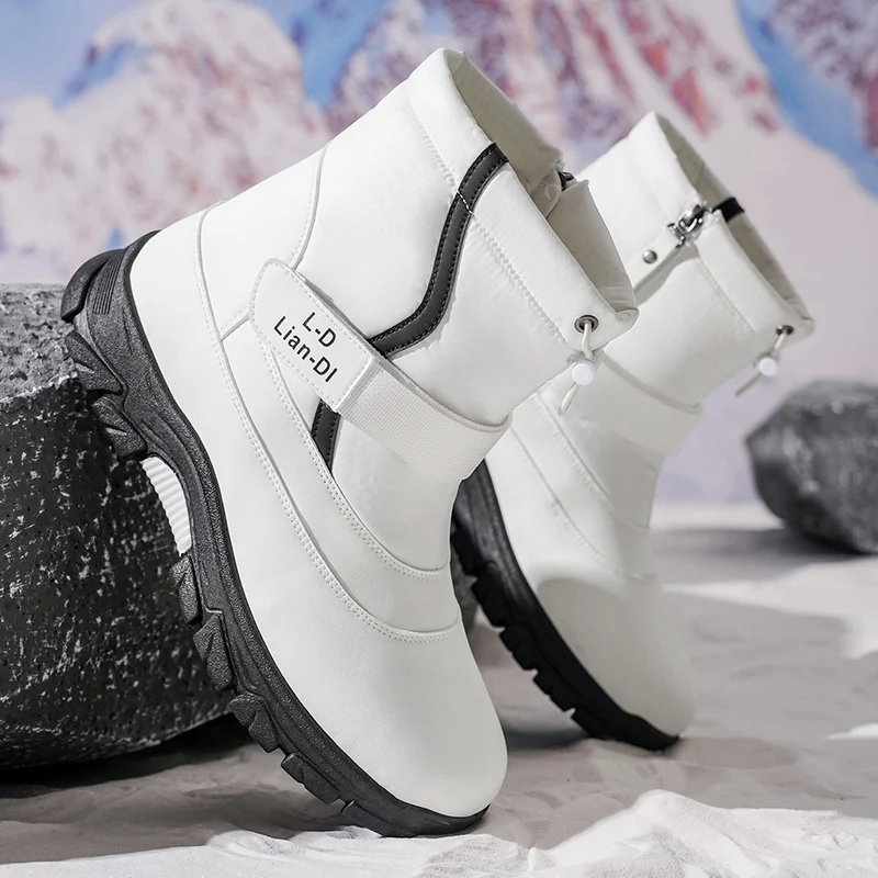 أحذية شتوية جديدة سميكة من القطن للرجال على الطراز البريطاني أحذية الثلوج الدافئة للرجال أحذية رجالية عالية الجودة في الهواء الطلق #5