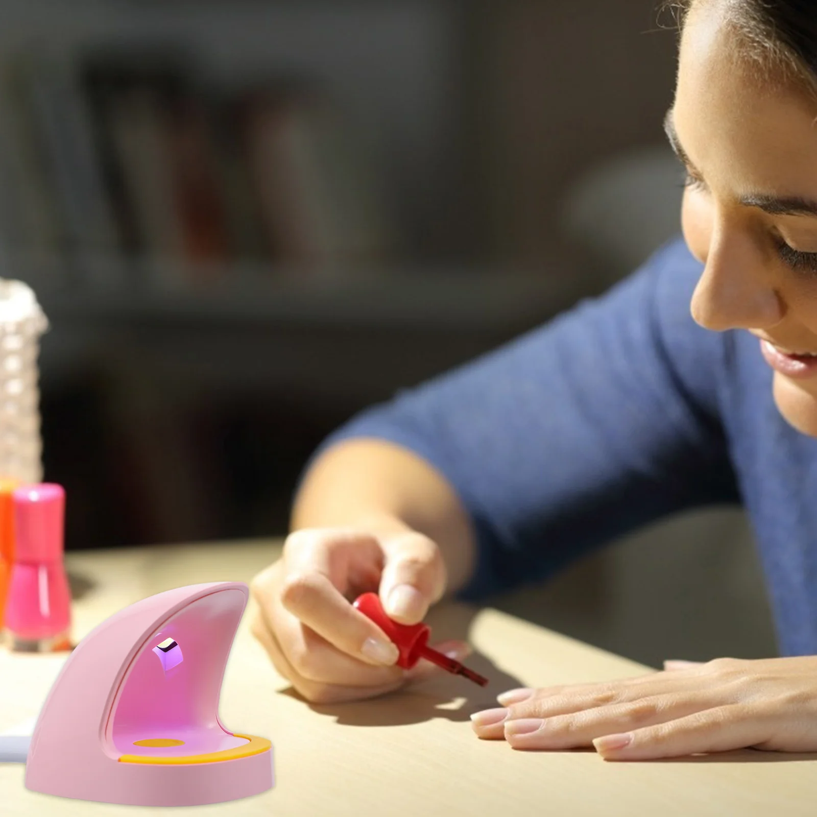 Portable Nail Art Lamp 365Nm 405Nm Led Gel Nail Dryer 7H 180° Illumination Mini Manicure Tool