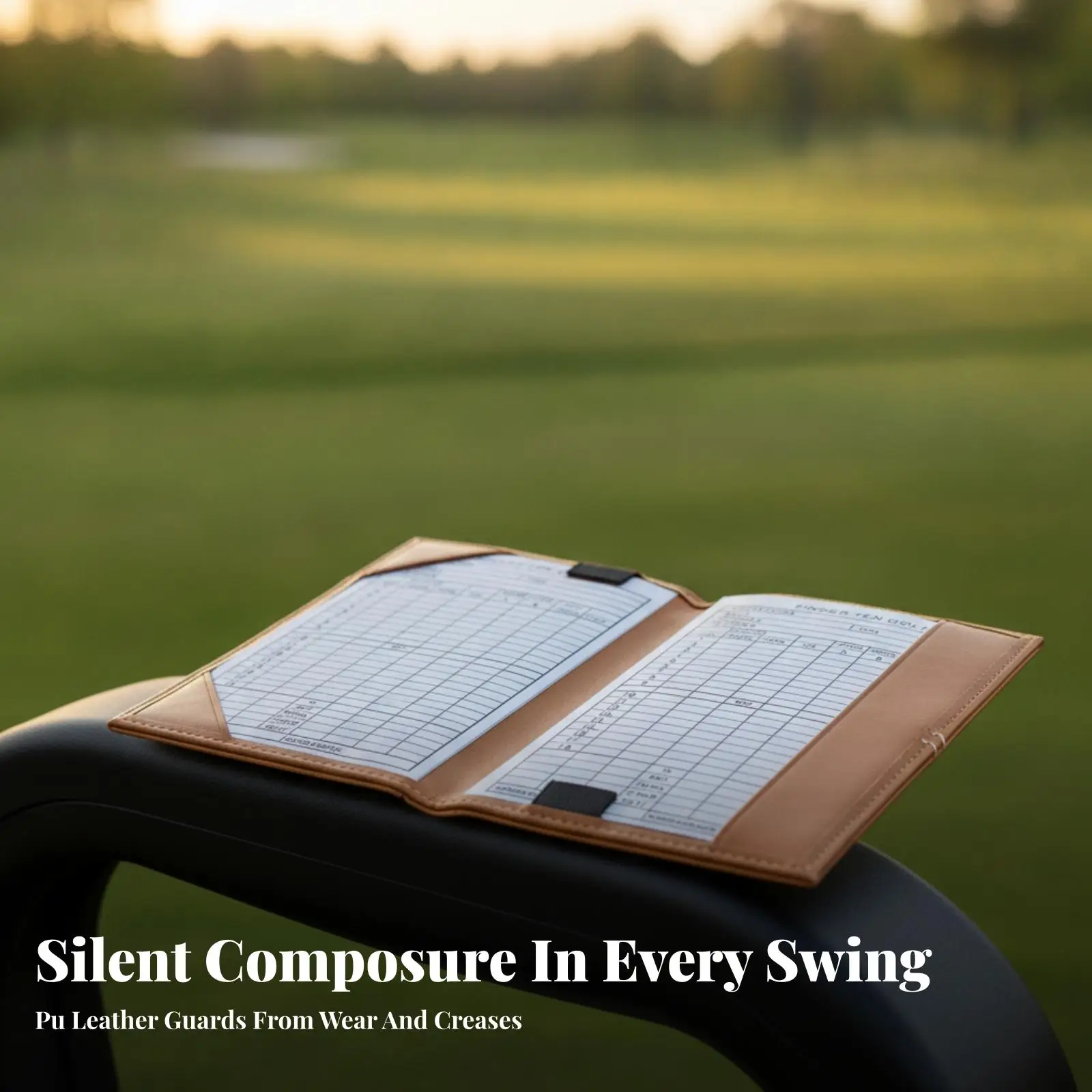 Durable Golf Score Keeper Notebook with Leather Cover and Secure Score Sheet Pocket for Golf Course Practice Accessories