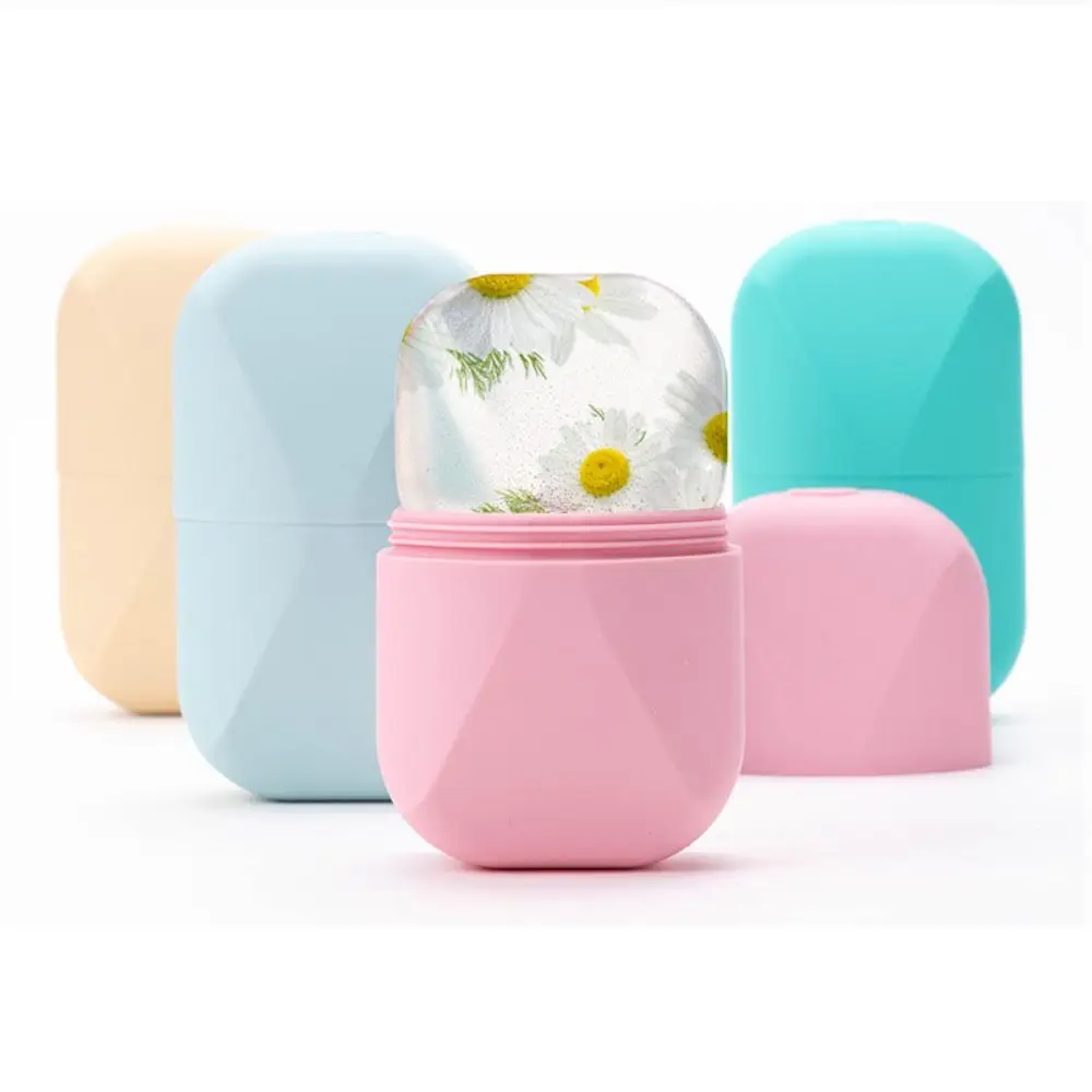 Rullo di ghiaccio in silicone per viso Massaggiatore facciale riutilizzabile Strumenti per la cura della pelle di bellezza Stampo per ghiaccio Vassoi per cubetti di ghiaccio Lifting del viso Occhi e collo