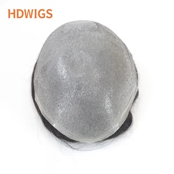 Man toupee Thin Skin 0.02-0.03cm Full PU Men's Capillary Prothesis Indian Human Hair Wig for Men Wave Straight Hair System 100%
