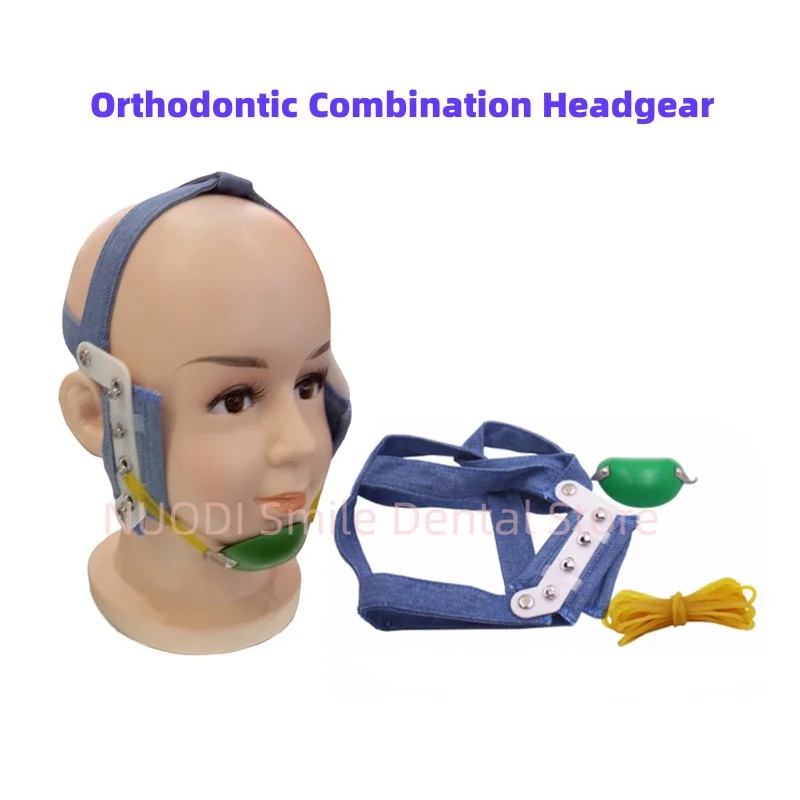 

Dental Orthodontic Extraoral Anchorage Combination Headgear Dental High Pull Headgear with Chin Cup Orthodontic Materials Supply