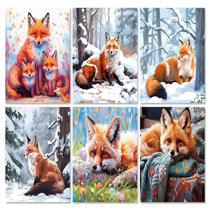 

RUOPOTY Diy Painting By Numbers With Frame Fox Animal Acrylic Paint On Canvas Handpainted Picture By Numbers For Adults Diy Gift