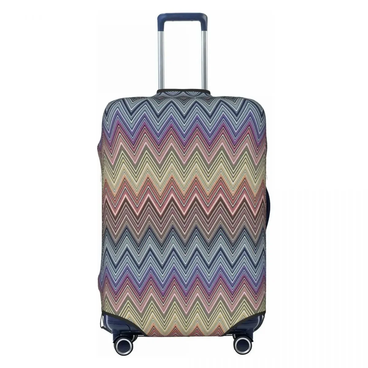 Custom Colorful Home Zig Zag Pattern Luggage Cover Protector Bohemian Geometric Travel Suitcase Protective Cover for 18-32 Inch