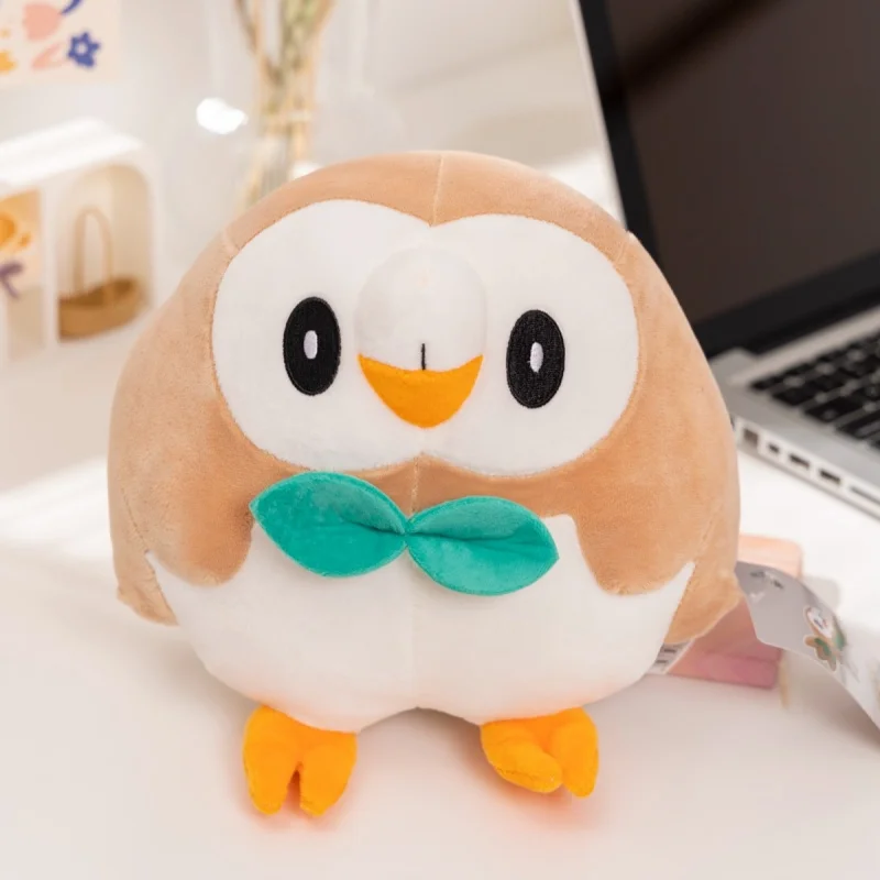 Peluche adorable de Rowlet de Pokémon Gen II, muñeco de búho Kawaii, juguetes de pájaros de anime, decoración suave para sofá, colección de hobbies, regalos exquisitos