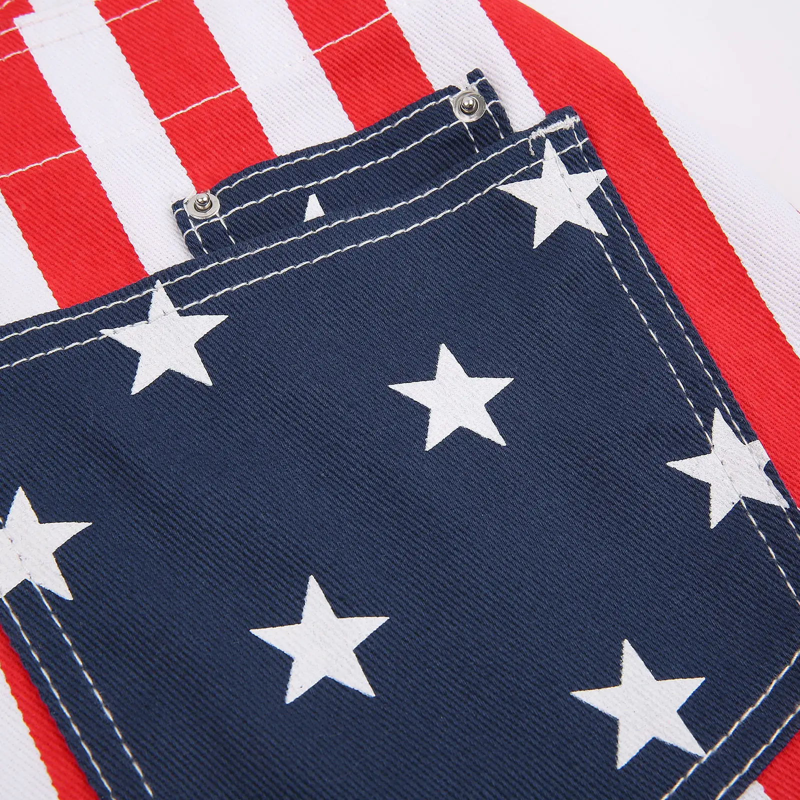 7 月 4 日オーバーオール女性男性アメリカ国旗オーバーオールデニムよだれかけロンパース独立記念日ストライプ星ジャンプスーツ