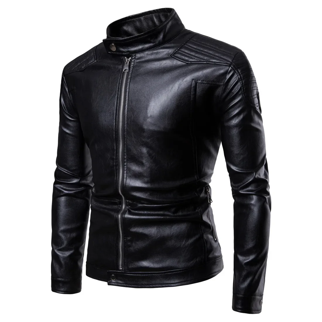 

2023 New Men's Leather Jacket Motorcycle Leather Coat Clothing Korean Fashion Men's Windproof Coat Winter