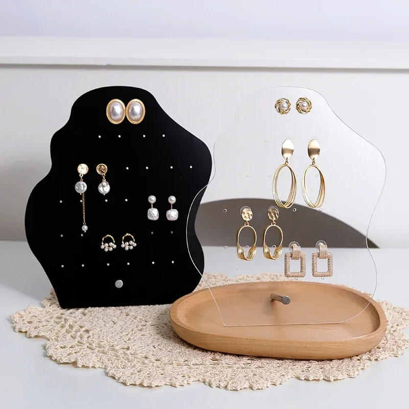 

Вертикальная акриловая подставка для серег, держатель для серег и ювелирных украшений, удобный органайзер, подставка для ювелирных изделий с отверстиями