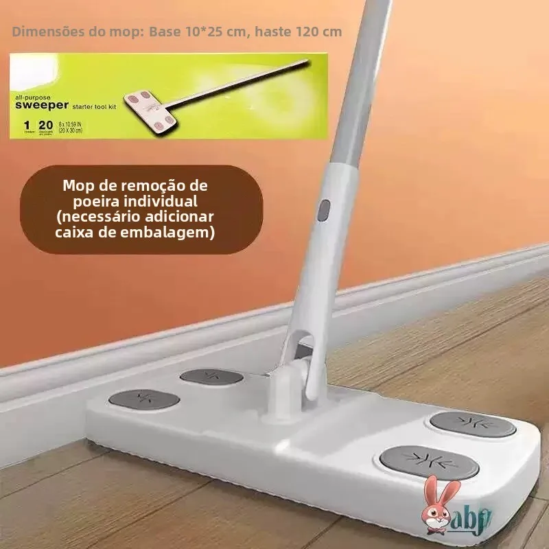Robô Aspirador de Pó Elétrico com Função de Vassoura e Mop, Antiestático, Descartável, para Limpeza sem Lavagem, Ideal para P...