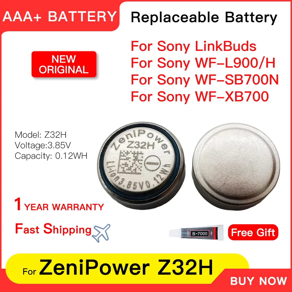 

Genuine 3.85V 0.12Wh Z32H Battery For SONY WF-SB700N WF-XB700 linkbuds WFL900 WF-L900 Bluetooth Earbuds Headset Batteria+Tools