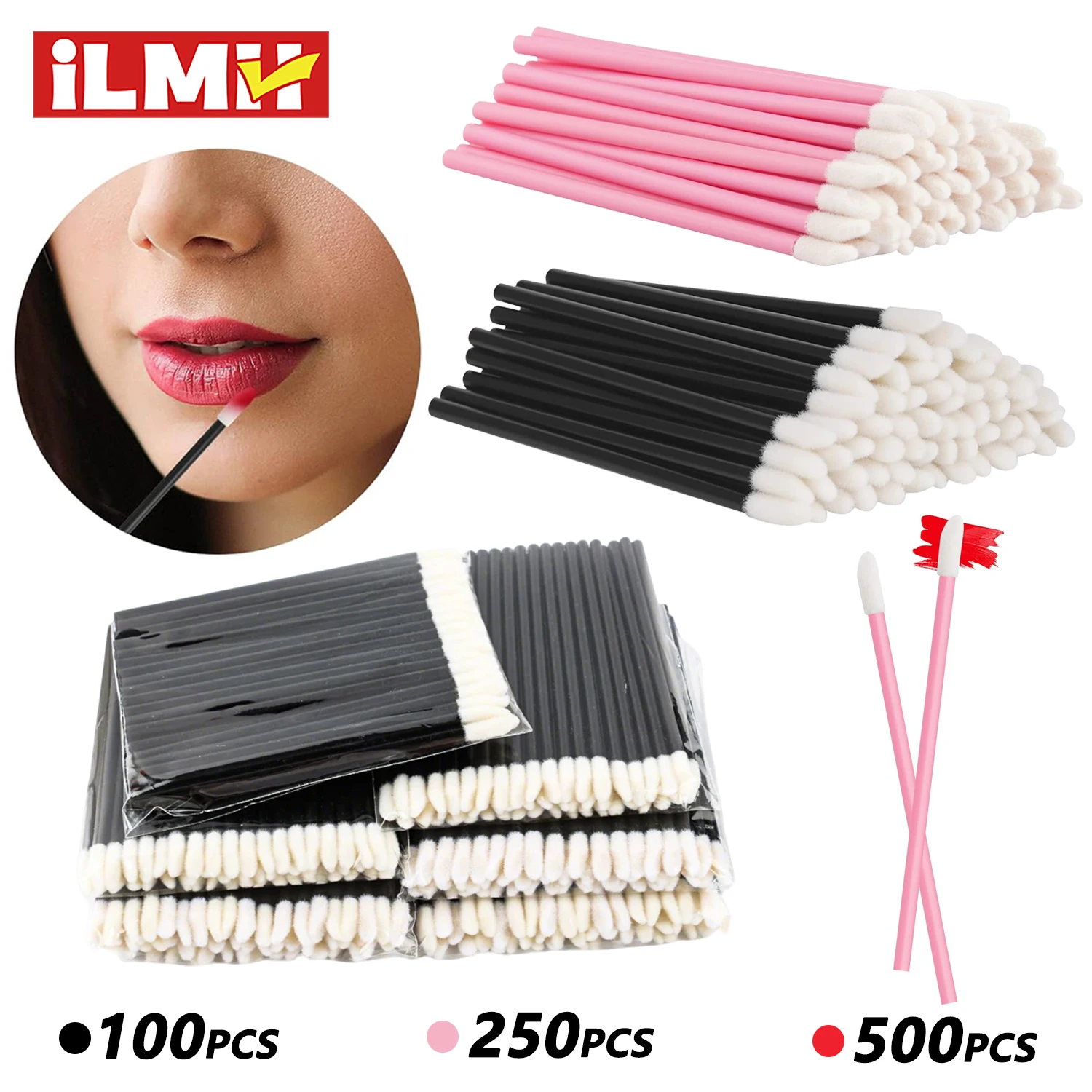 Hurtownia 50-1000 sztuk jednorazowe pędzle do ust kosmetyczne szminki aplikator błyszczyka różdżki, pędzel do makijażu rzęs i cieni do powiek przyrząd kosmetyczny